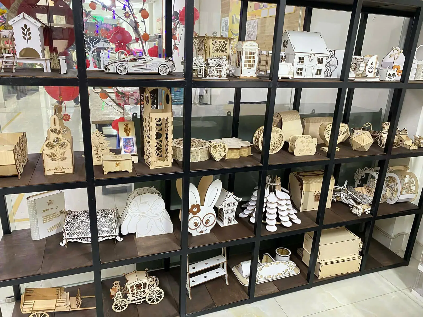 Laser-cut wooden decor and gift examples
